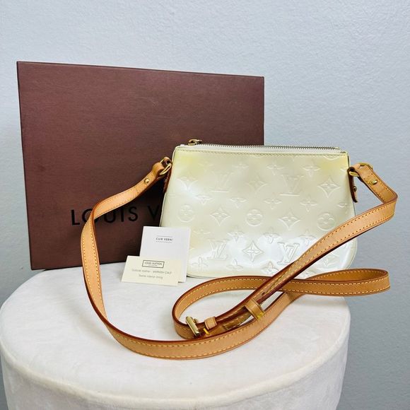 Louis Vuitton Vernis Perle Minna Street Vachetta Leather Crossbody Bag Purse - Picture 1 of 13